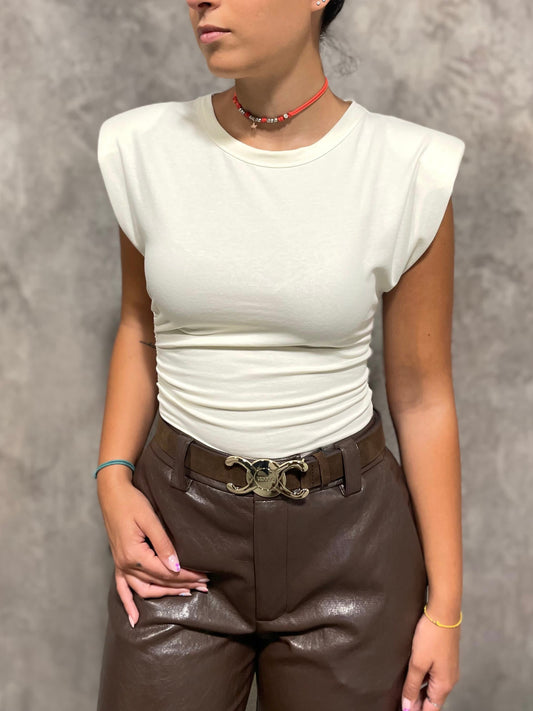 Top Arricciature Panna