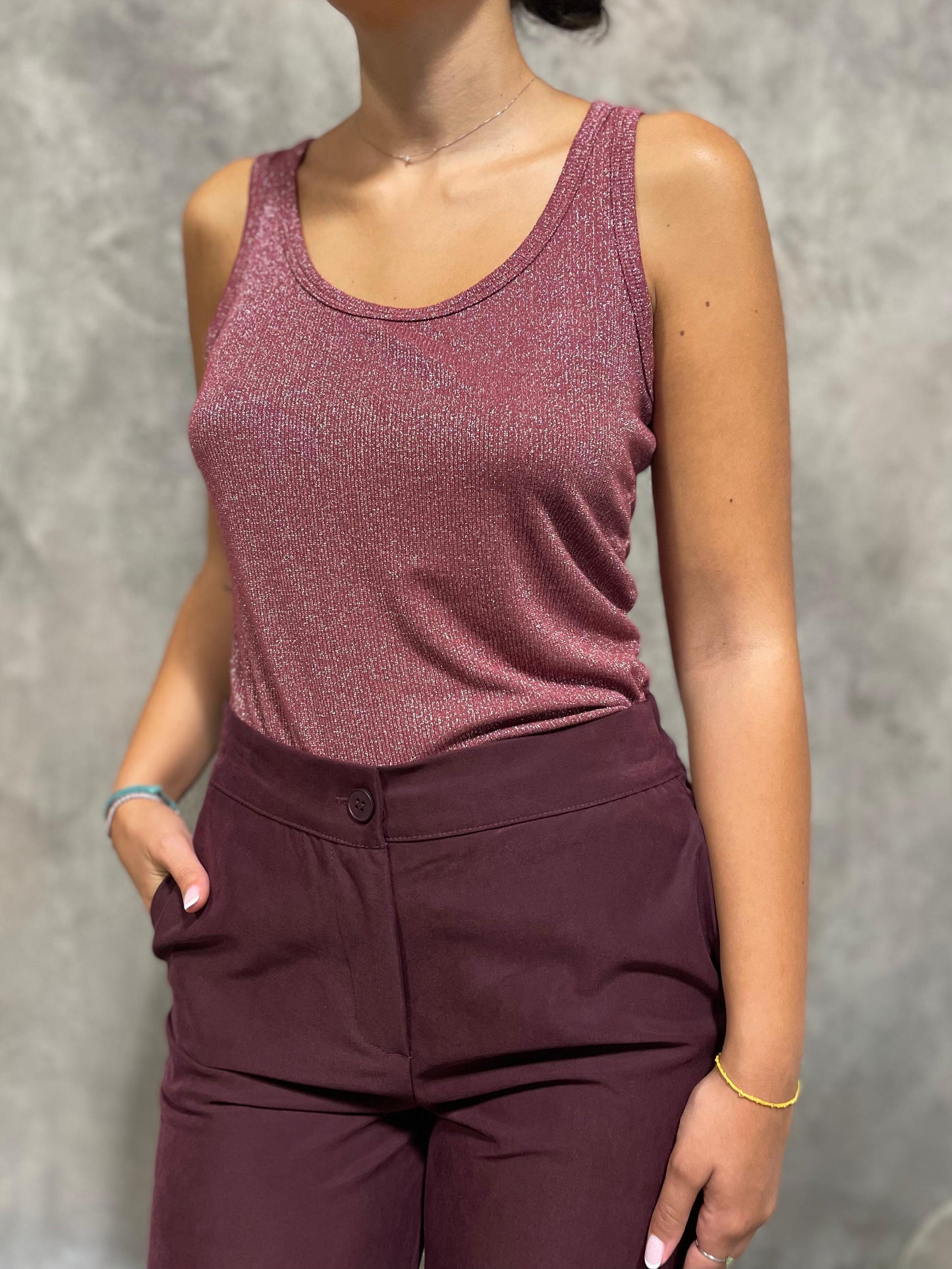 Canotta Lurex Vino