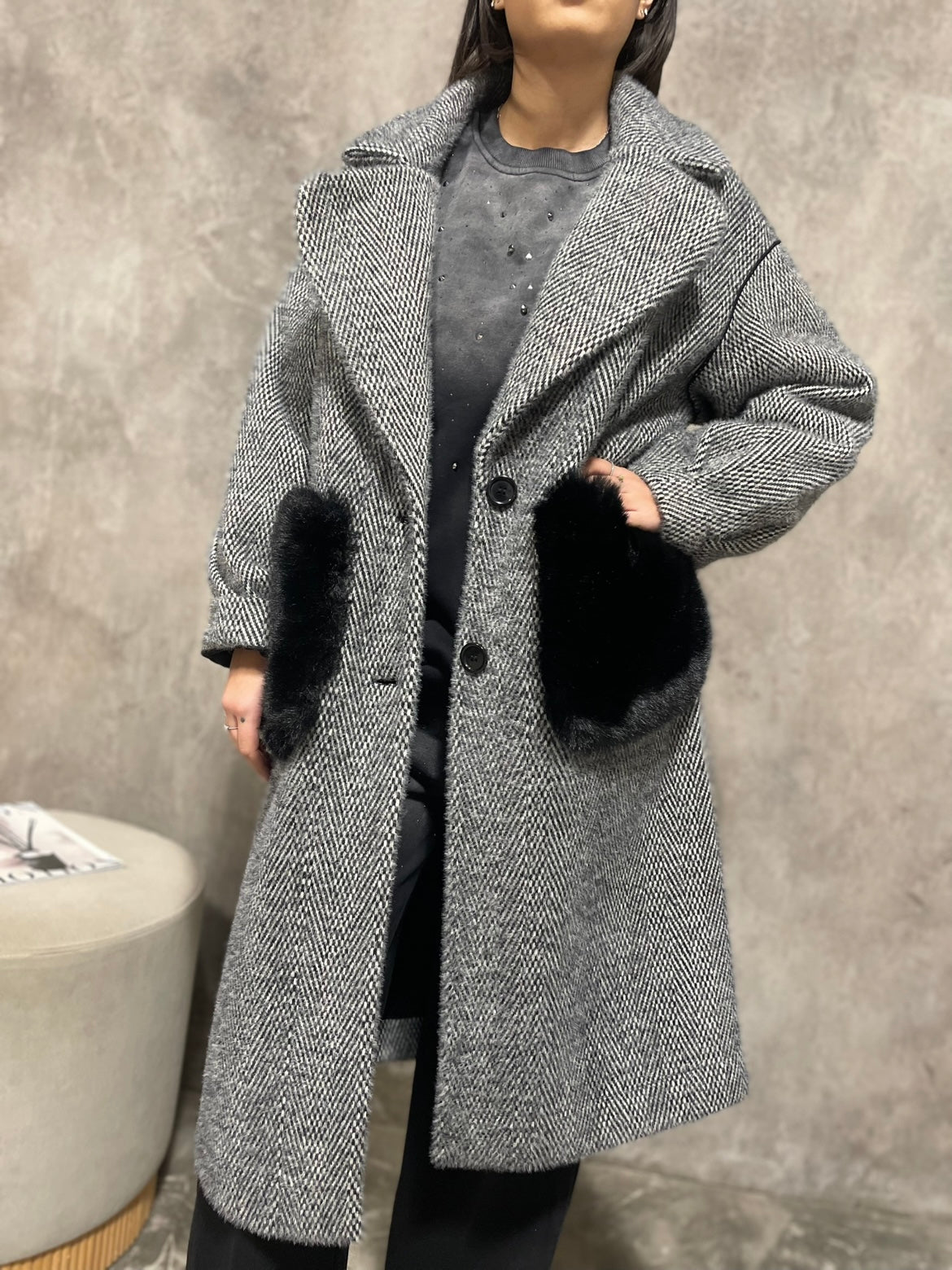 Cappotto Reversibile Grigio