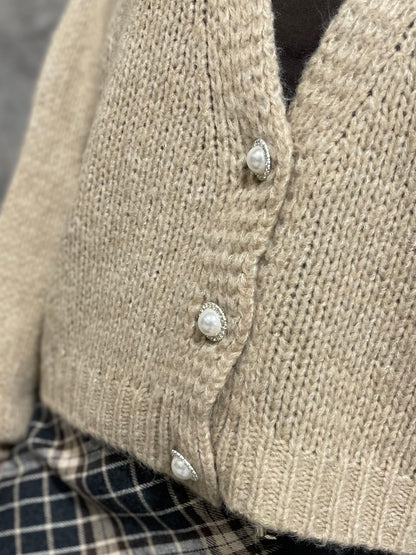 Cardigan Bottoni Beige