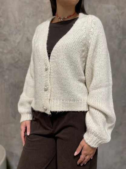 Cardigan Bottoni Panna