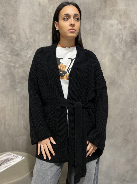 Cardigan Cintura Nero