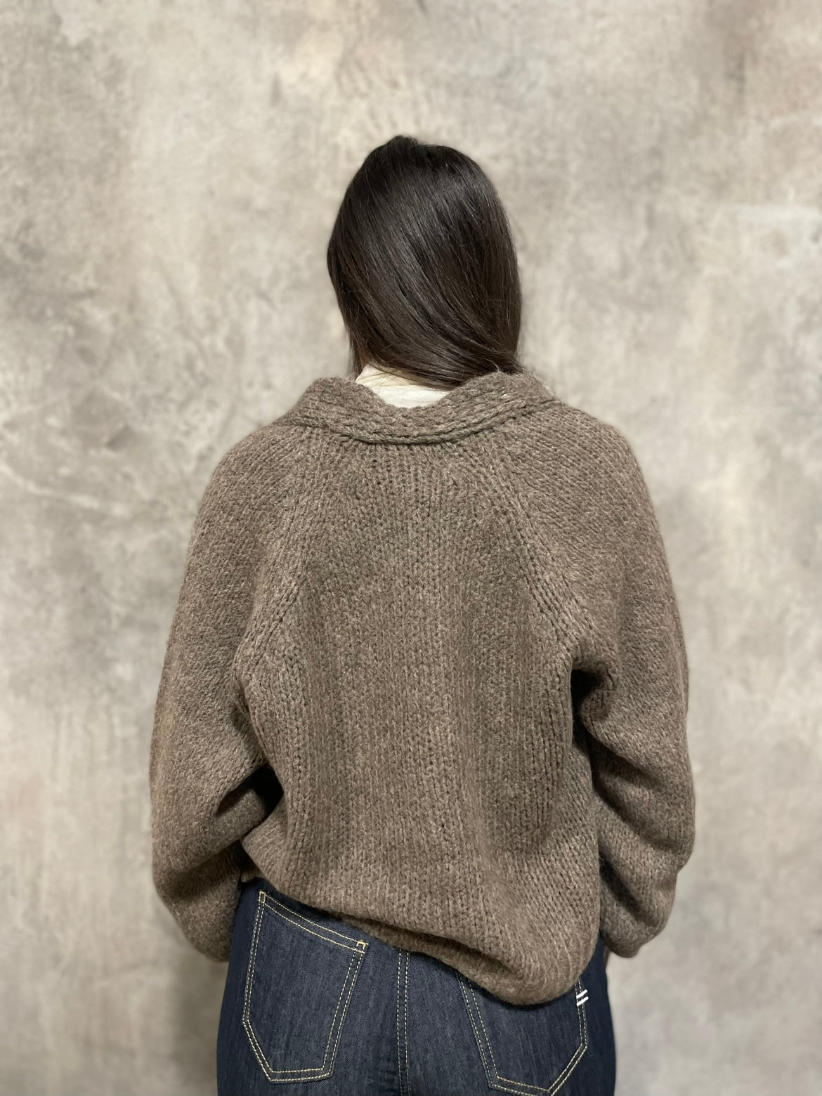 Cardigan Bottoni Fango