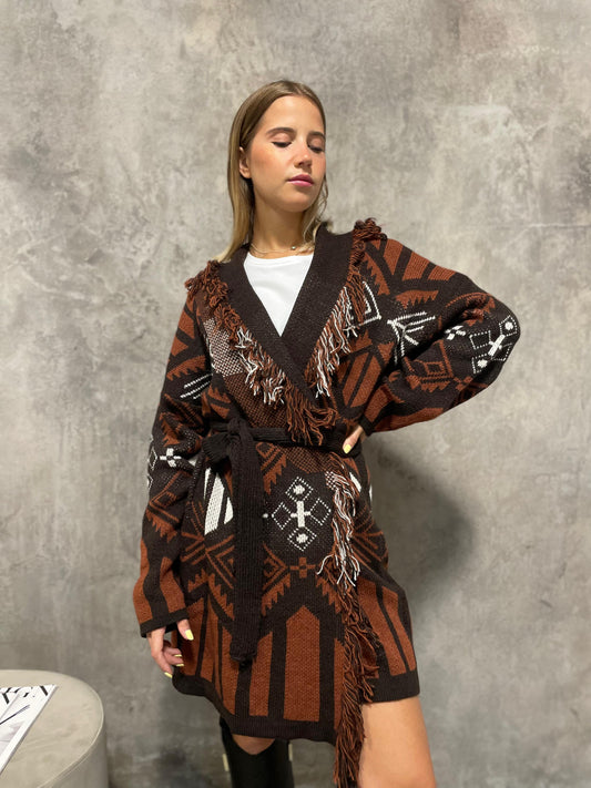 Cardigan Lungo Moro