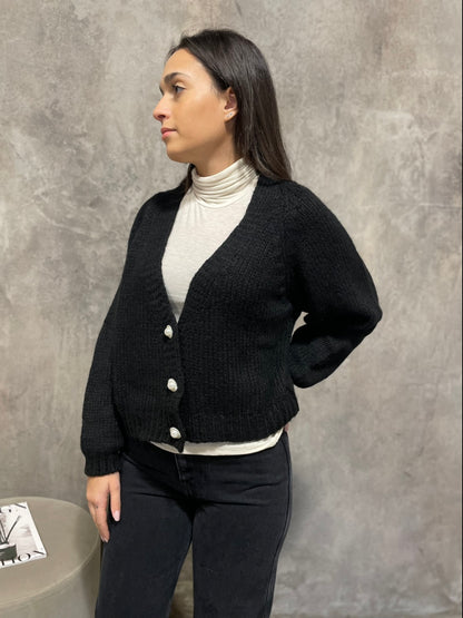 Cardigan Bottoni Nero