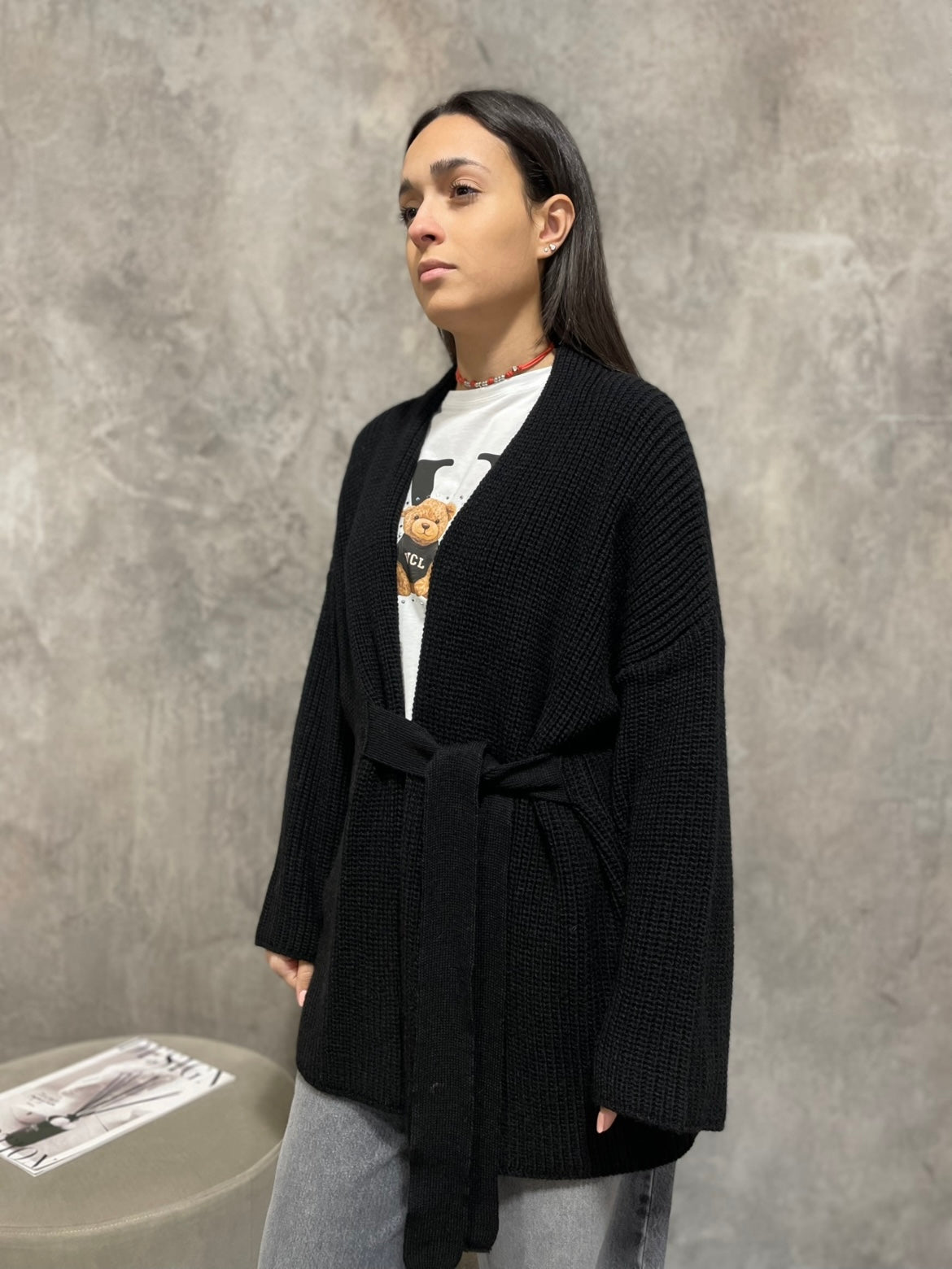 Cardigan Cintura Nero