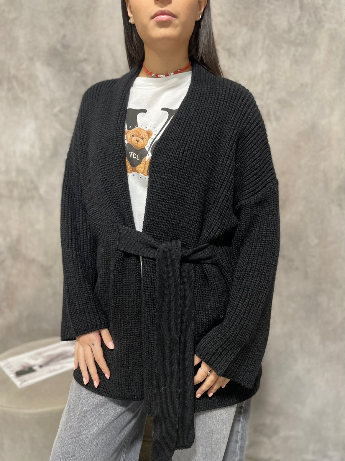 Cardigan Cintura Nero