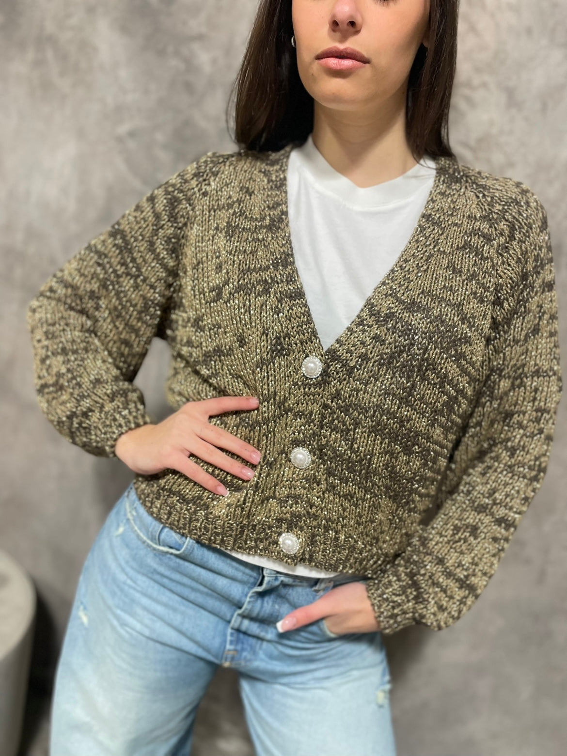 Cardigan Bottoni Gioiello