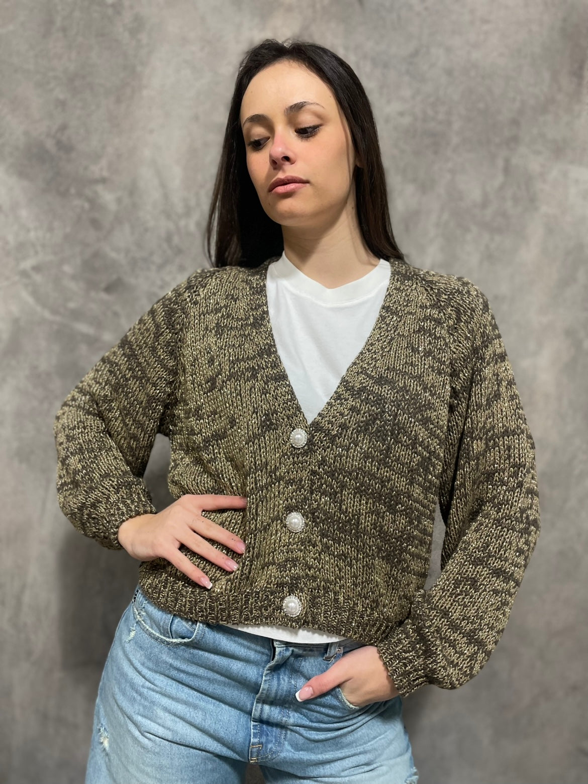 Cardigan Bottoni Gioiello