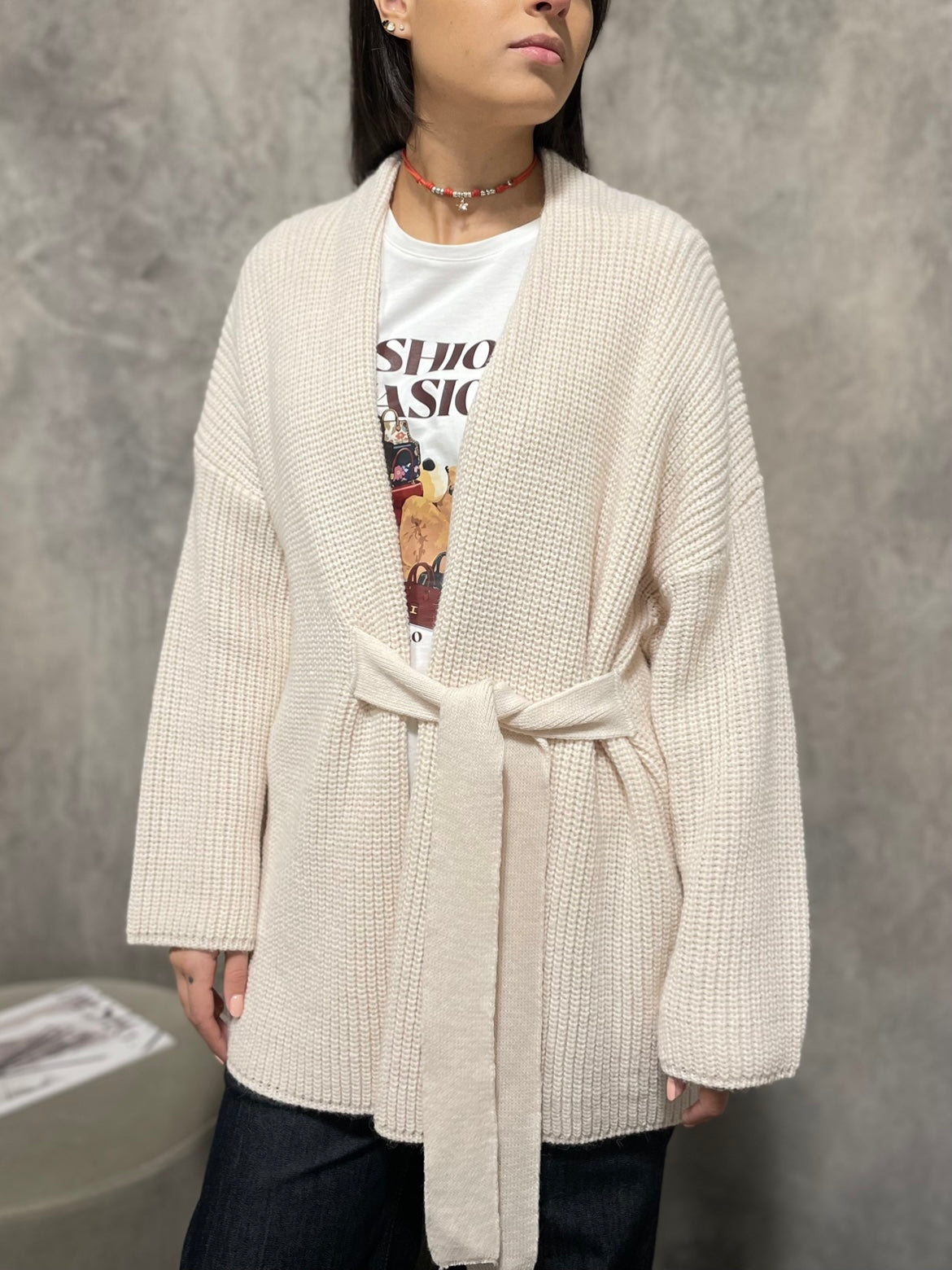 Cardigan Cintura Panna