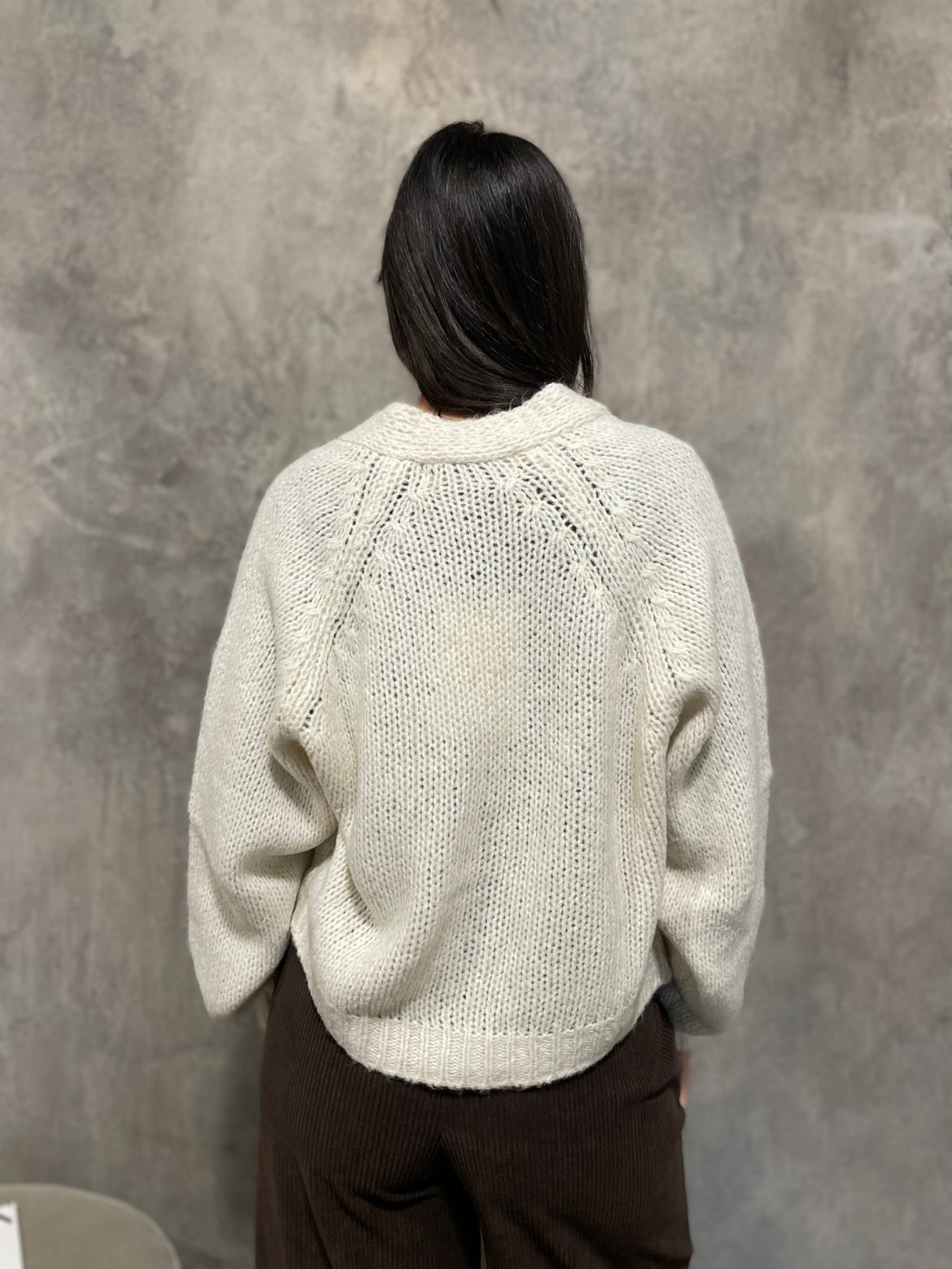 Cardigan Bottoni Panna