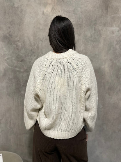 Cardigan Bottoni Panna