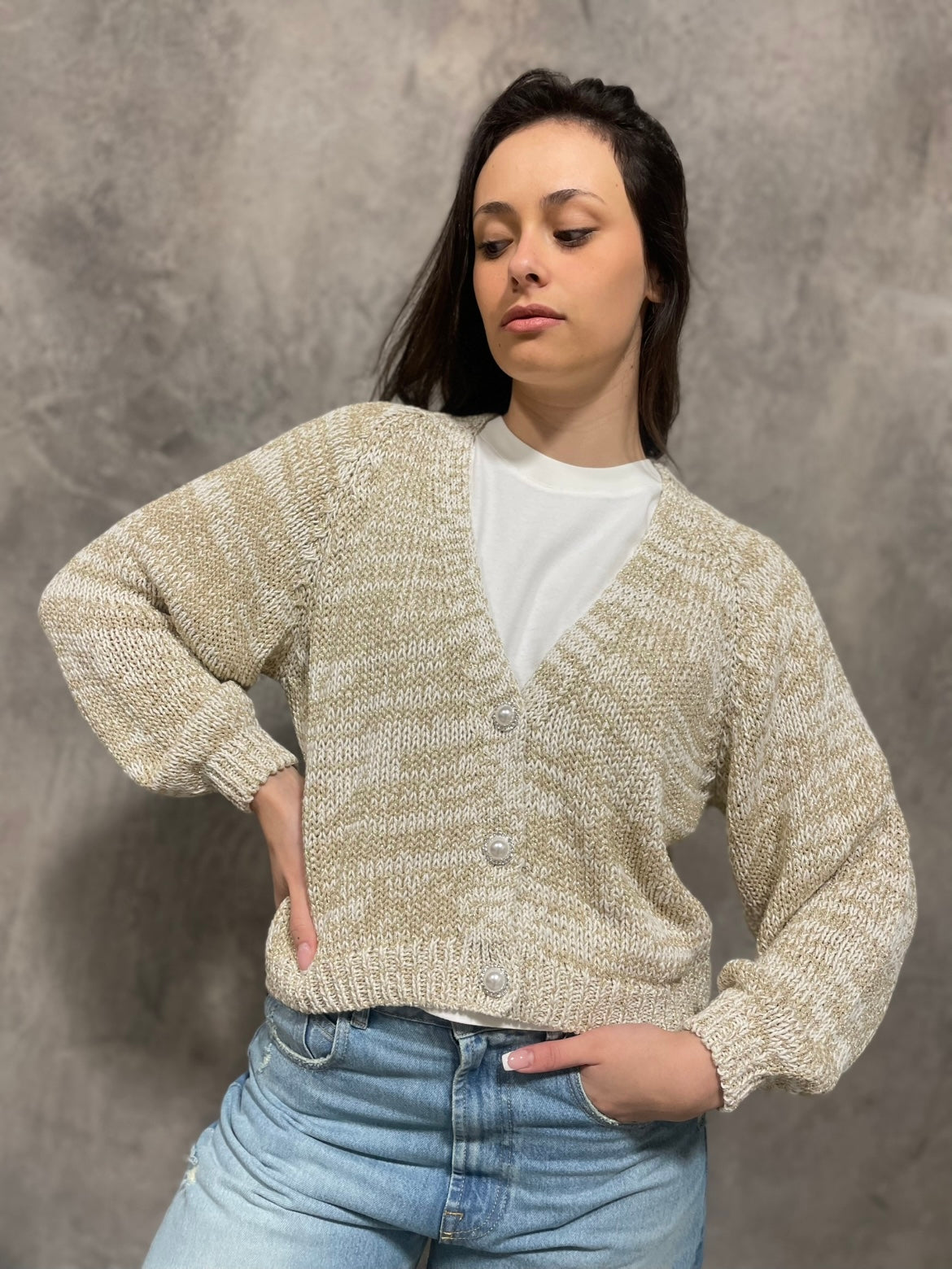 Cardigan Bottoni Gioiello
