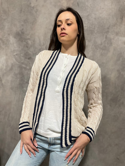 Cardigan Trecce Panna