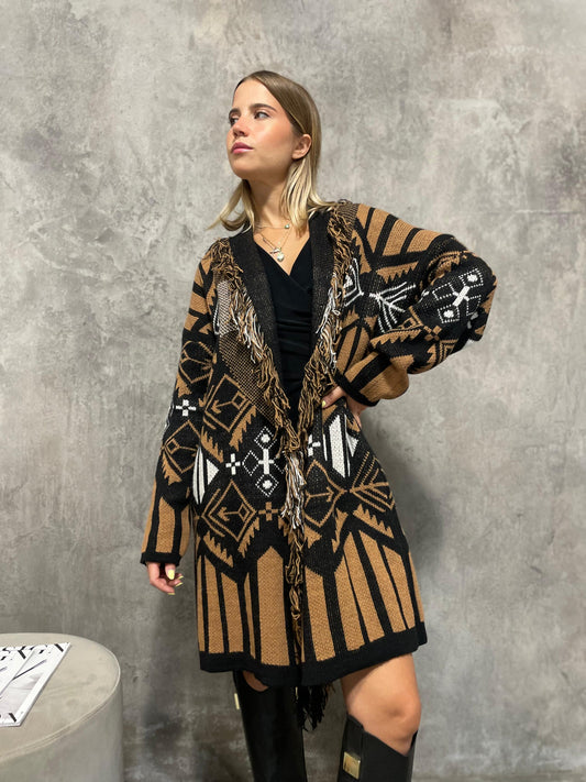 Cardigan Lungo Cammello