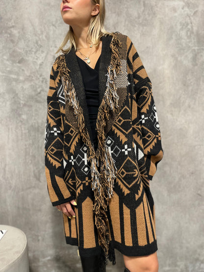 Cardigan Lungo Cammello