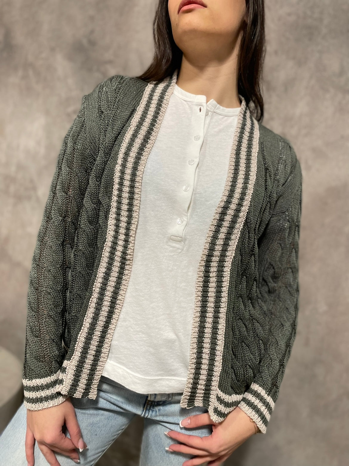 Cardigan Trecce Verde