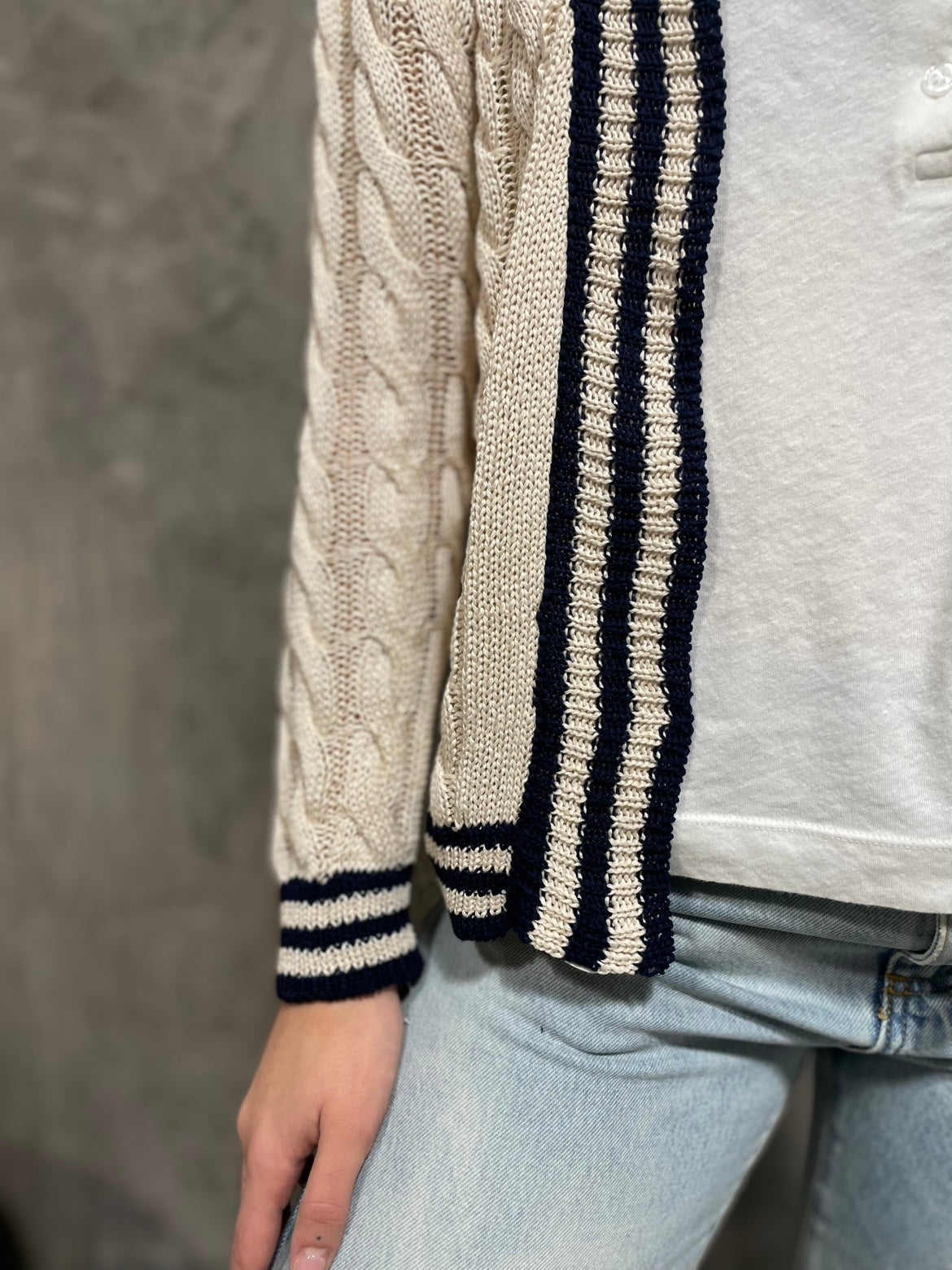 Cardigan Trecce Panna