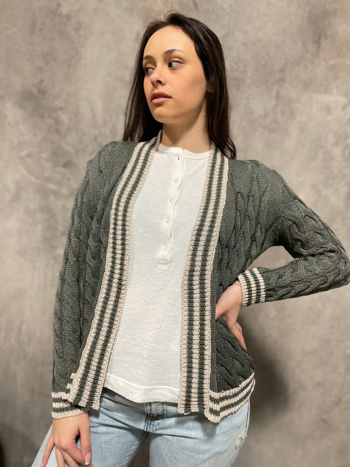 Cardigan Trecce Verde