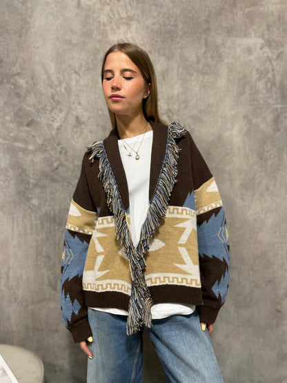 Cardigan Frange Moro