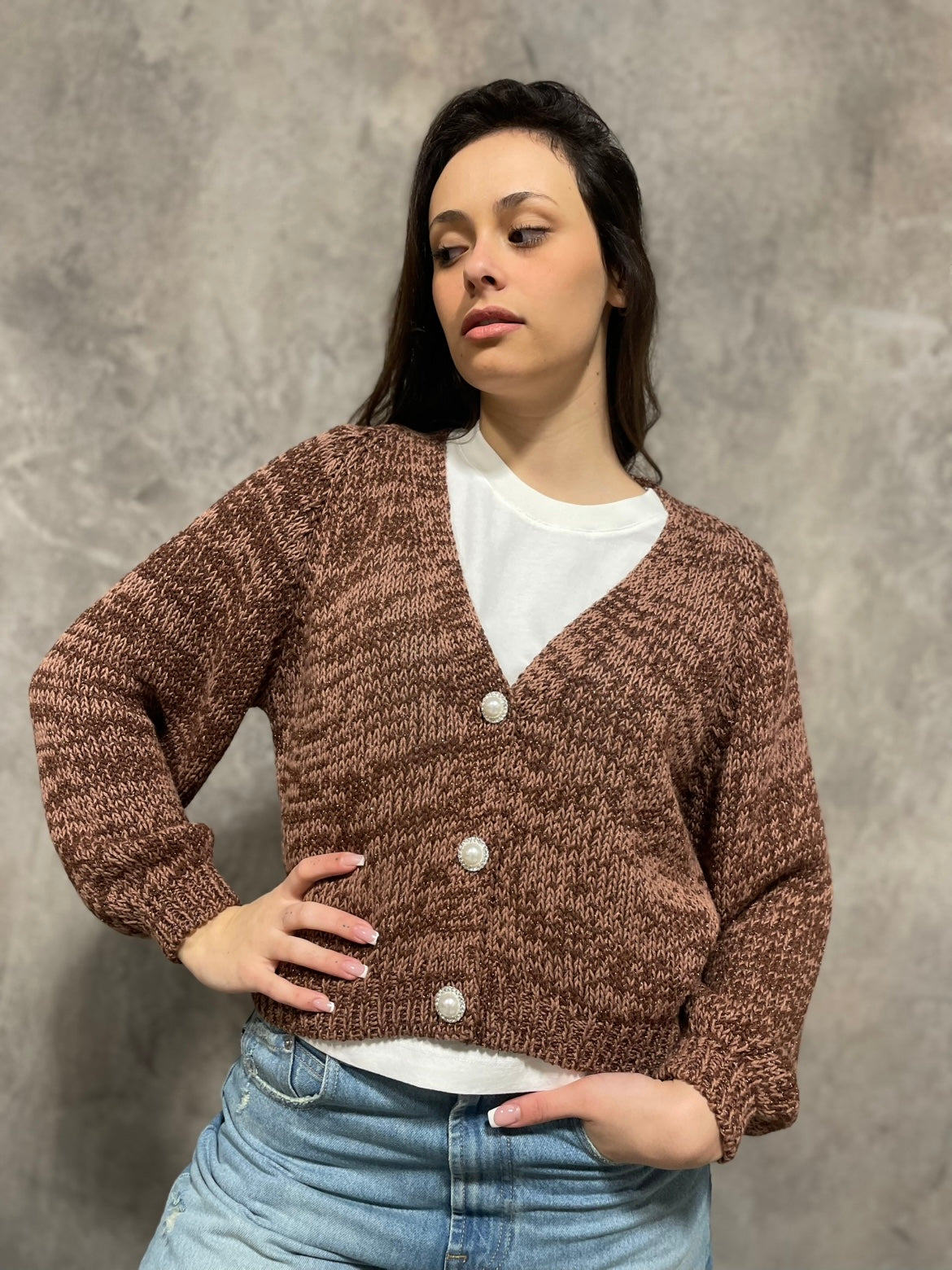 Cardigan Bottoni Gioiello
