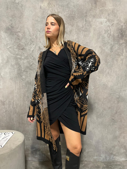 Cardigan Lungo Cammello