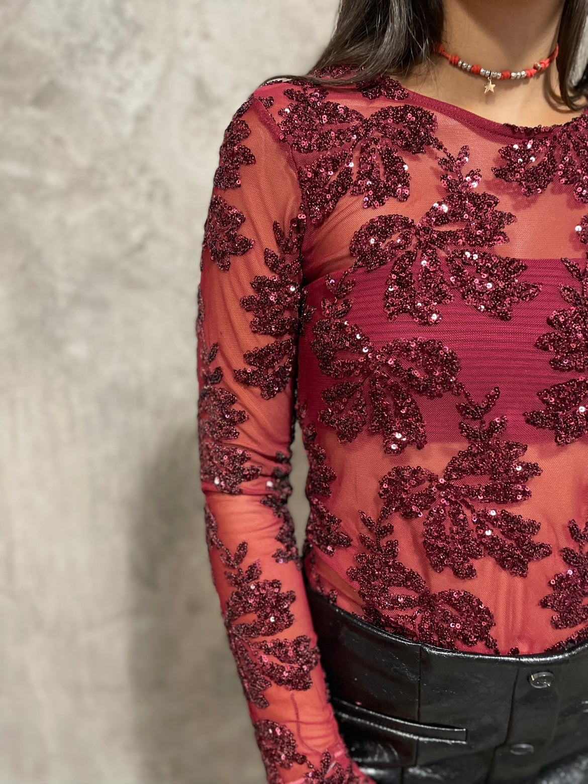 T-shirt Paillettes Vino