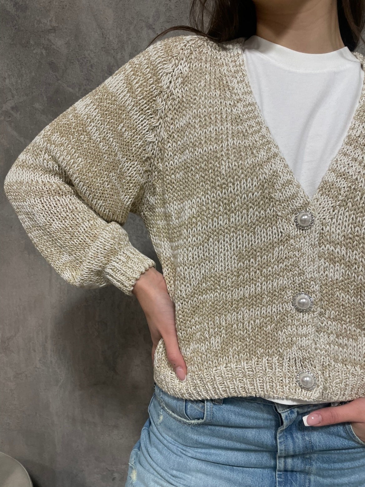 Cardigan Bottoni Gioiello