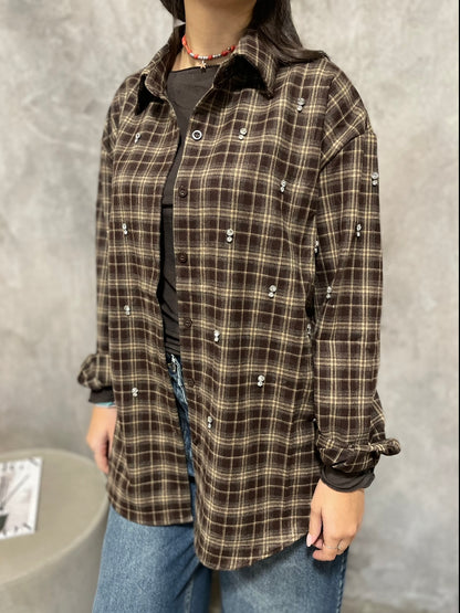 Camicia Check Strass