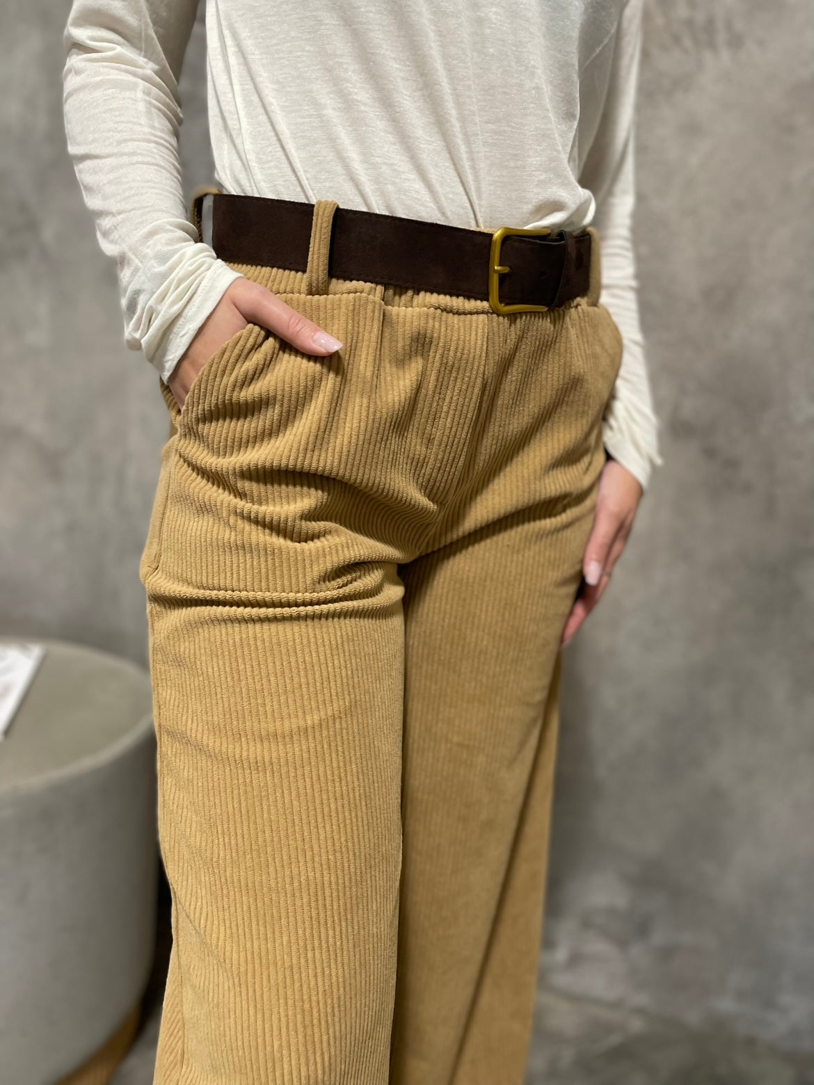 Pantalone Velluto Cammello