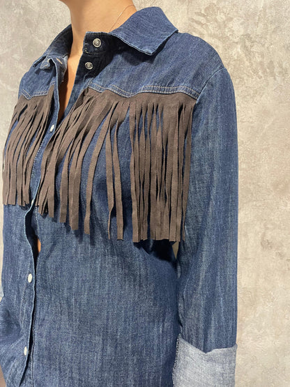 Camicia Jeans Frange