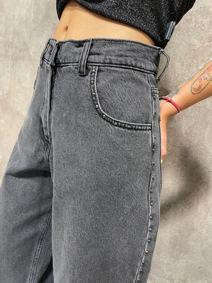 Jeans Borchie Grigio