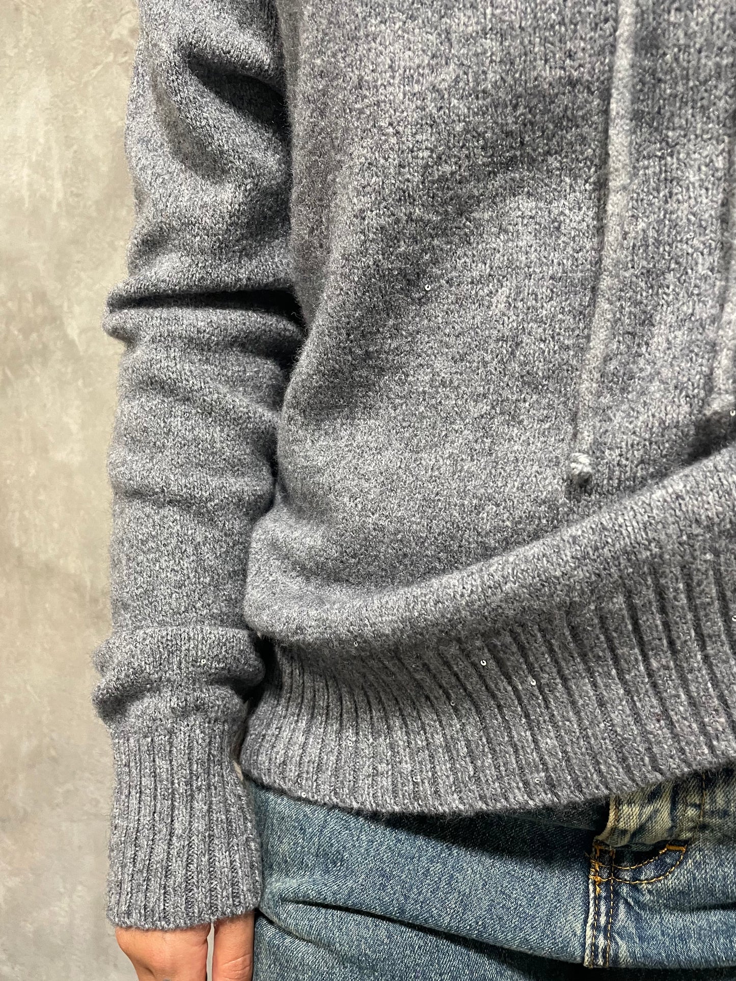 Maglia Micro Paillettes Grigia