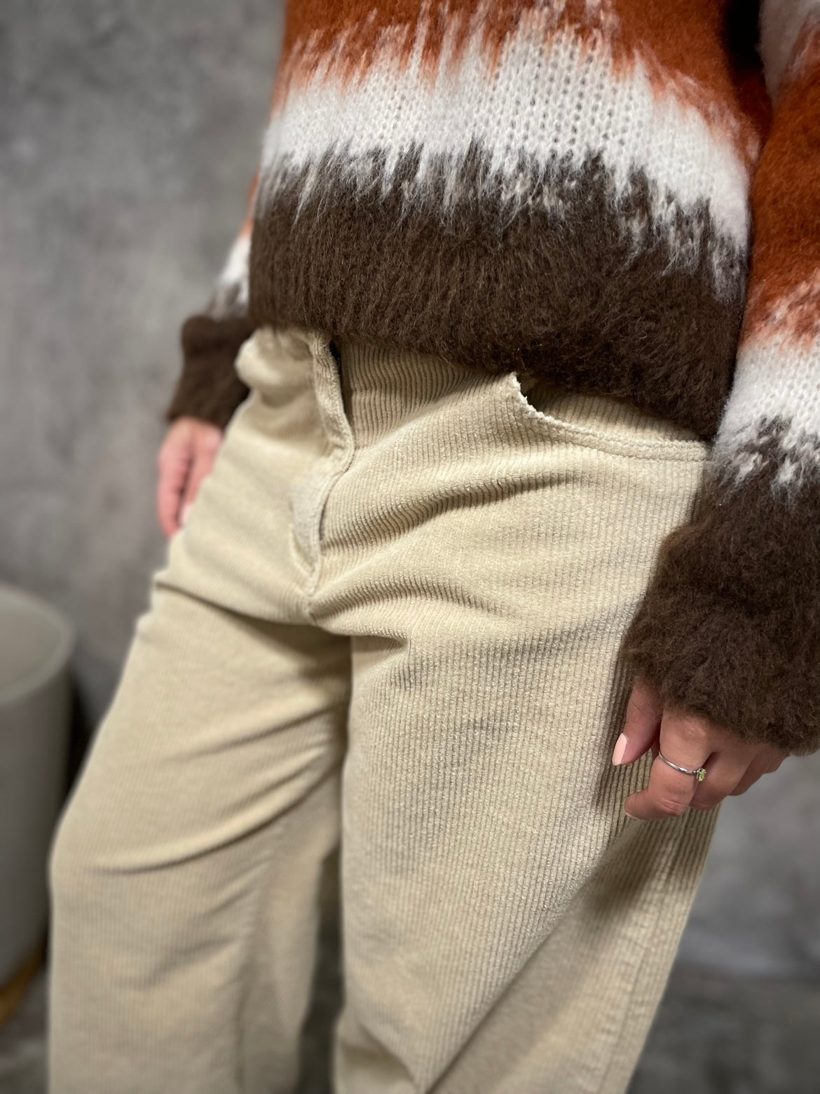 Pantalone Velluto Beige