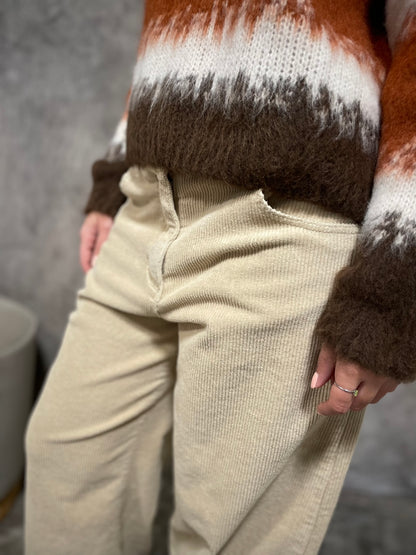 Pantalone Velluto Beige