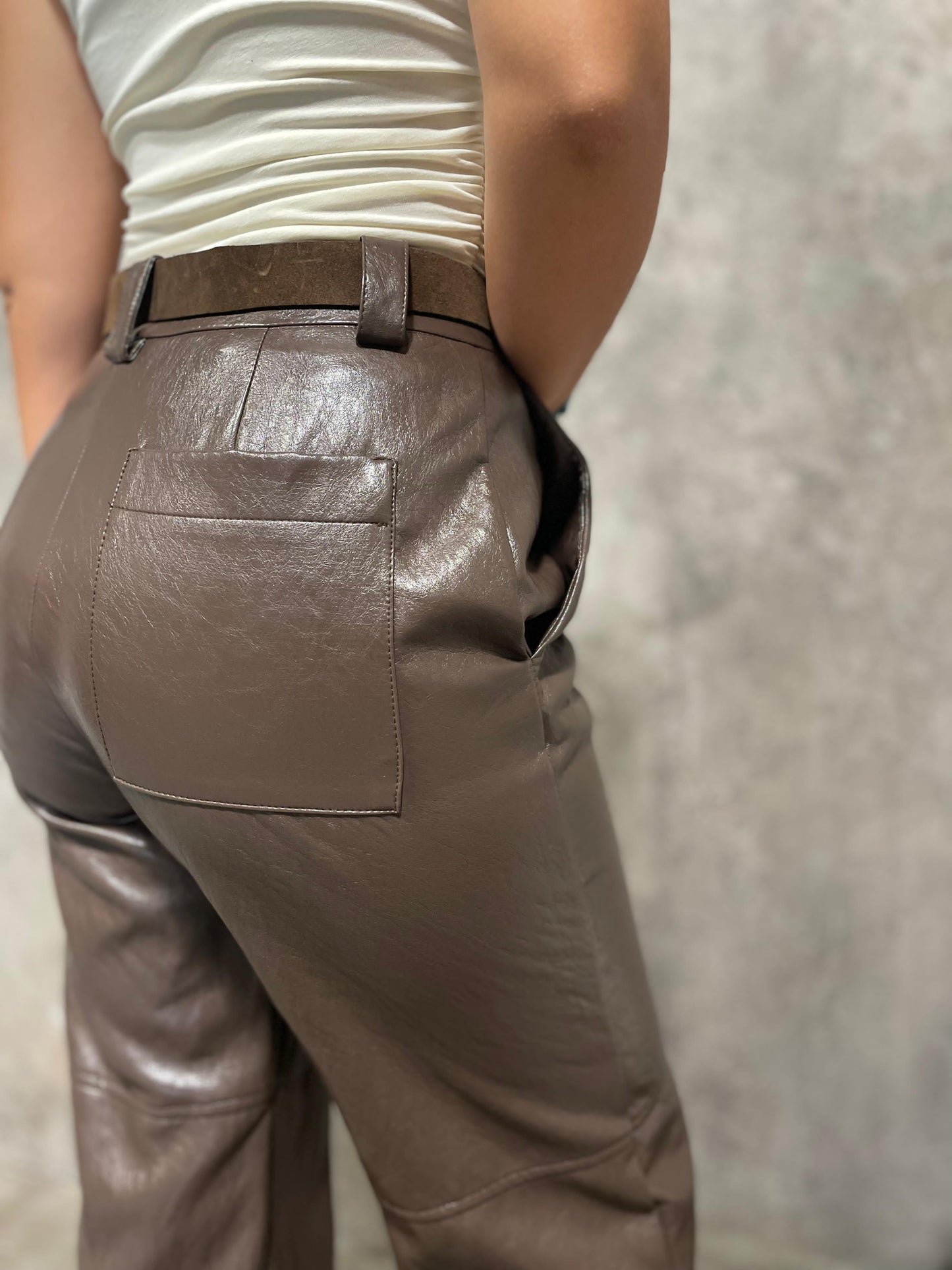 Pantalone Ecopelle Cioccolato
