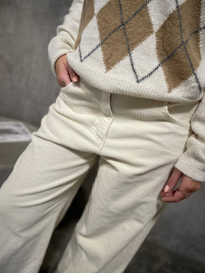 Pantalone Velluto Panna