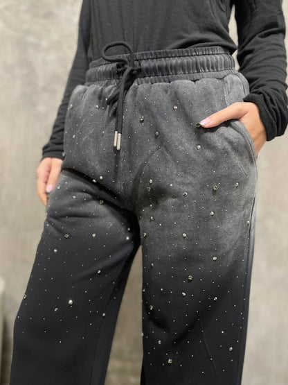 Pantalone Strass Nero