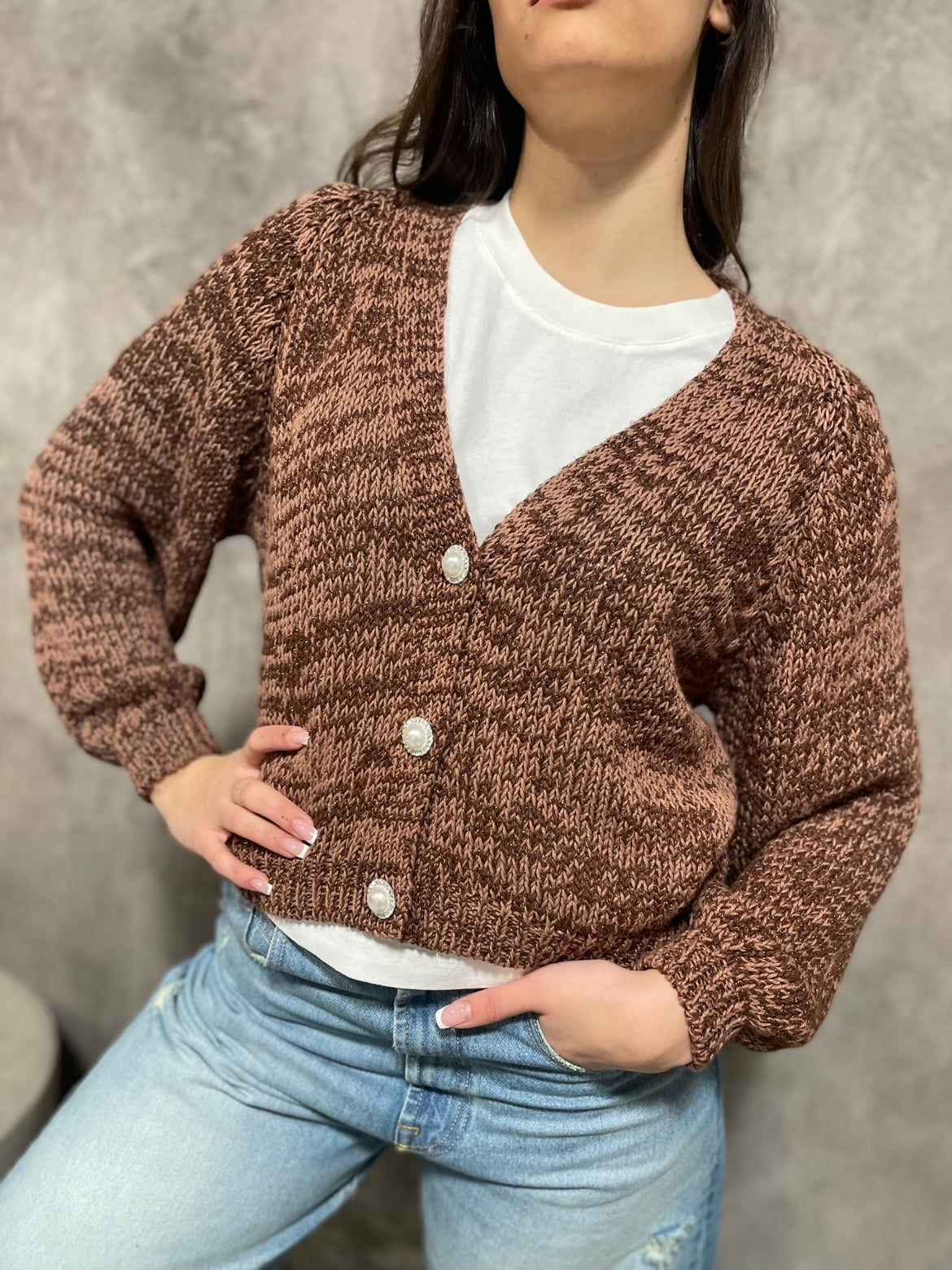 Cardigan Bottoni Gioiello
