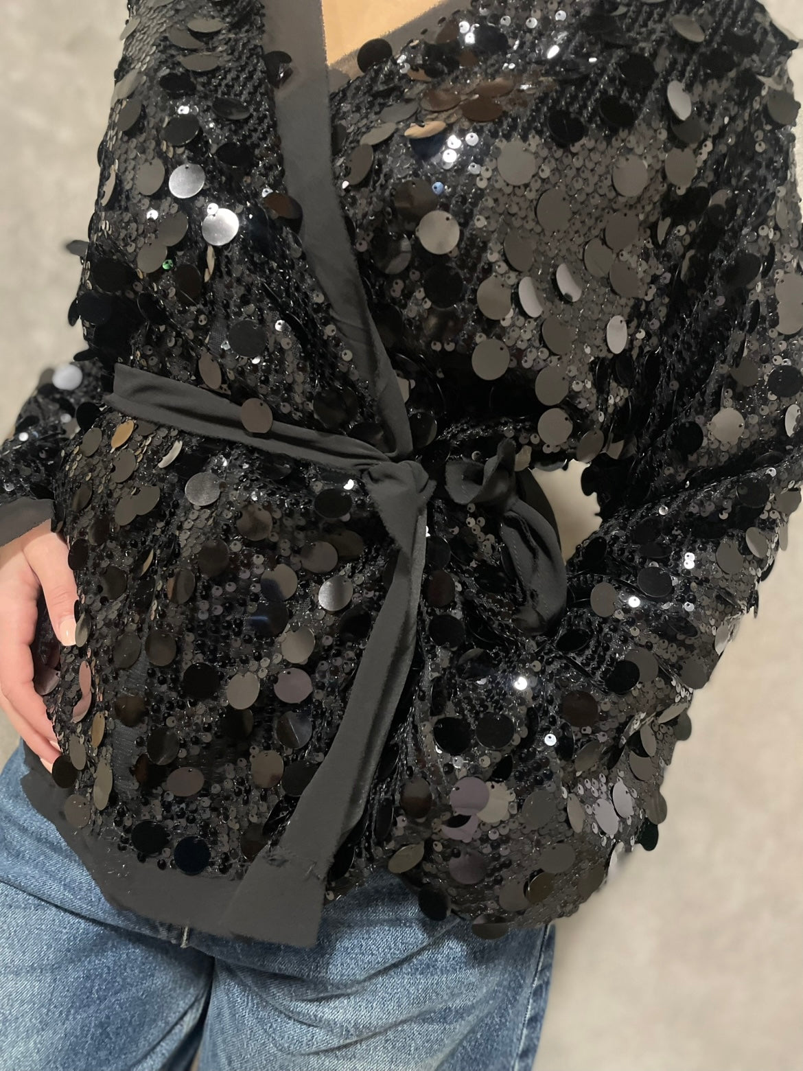 Kimono Paillettes Nero