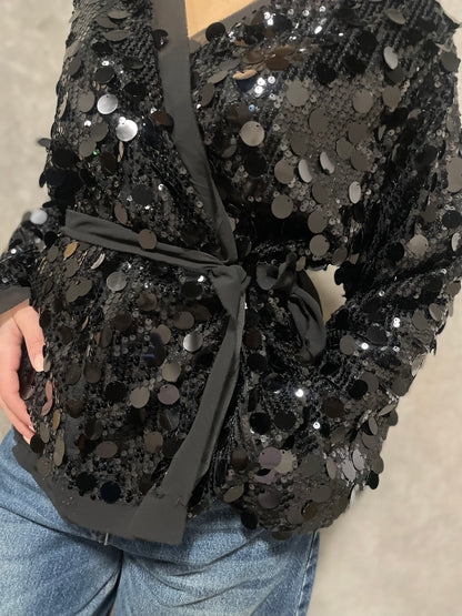 Kimono Paillettes Nero