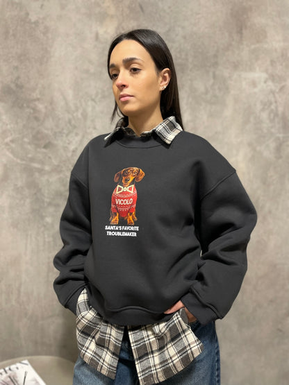 Felpa Natalizia Grigia