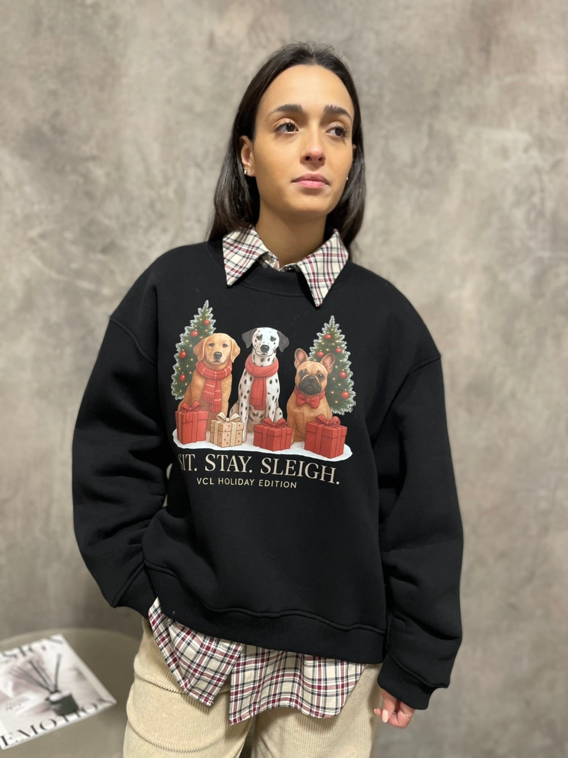 Felpa Natalizia Nera