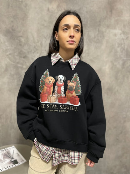 Felpa Natalizia Nera