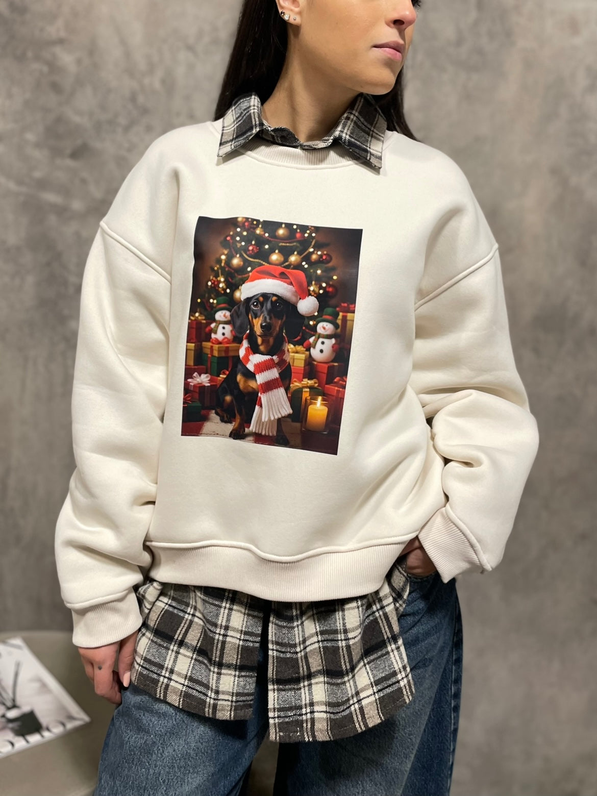 Felpa Natalizia Panna