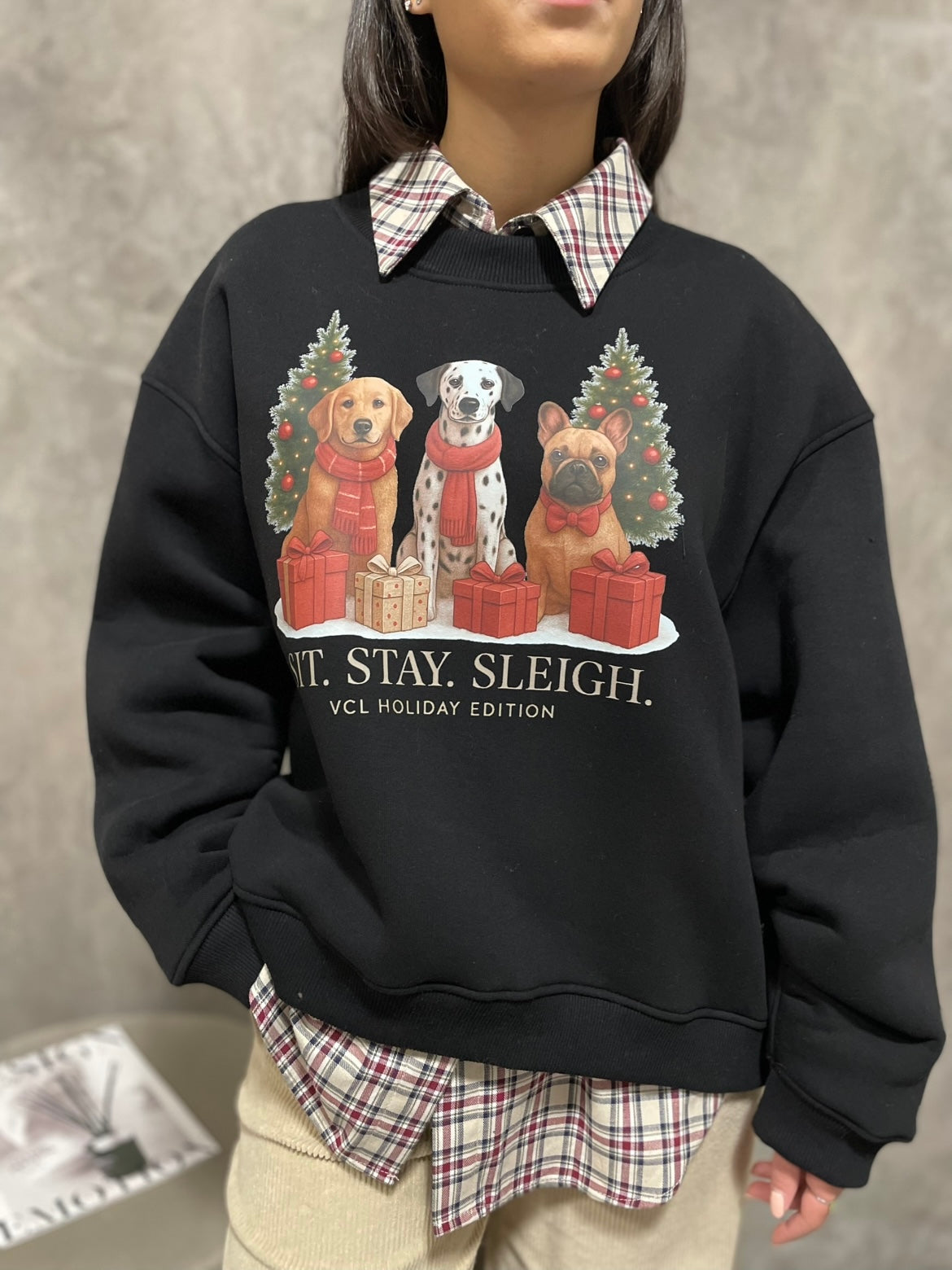 Felpa Natalizia Nera