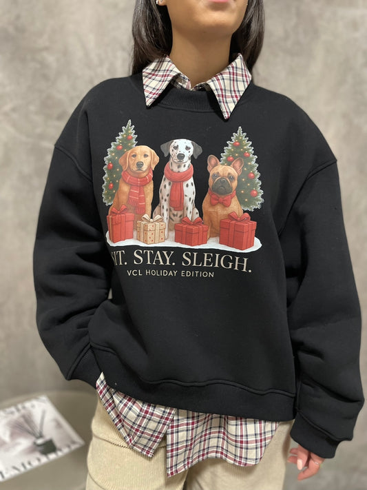 Felpa Natalizia Nera