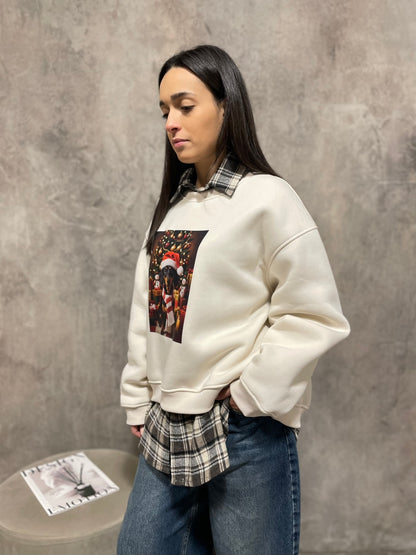 Felpa Natalizia Panna