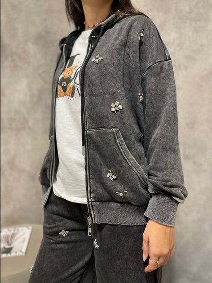 Coordinato Strass Nero