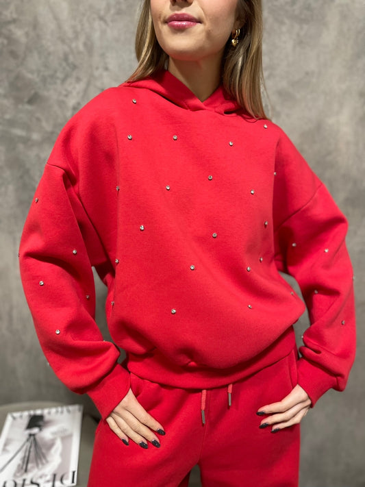Felpa Strass Rossa